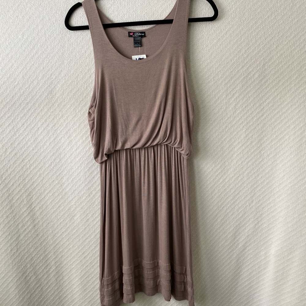 Delirious Lt Brn Sleeveless Dress-Junior L